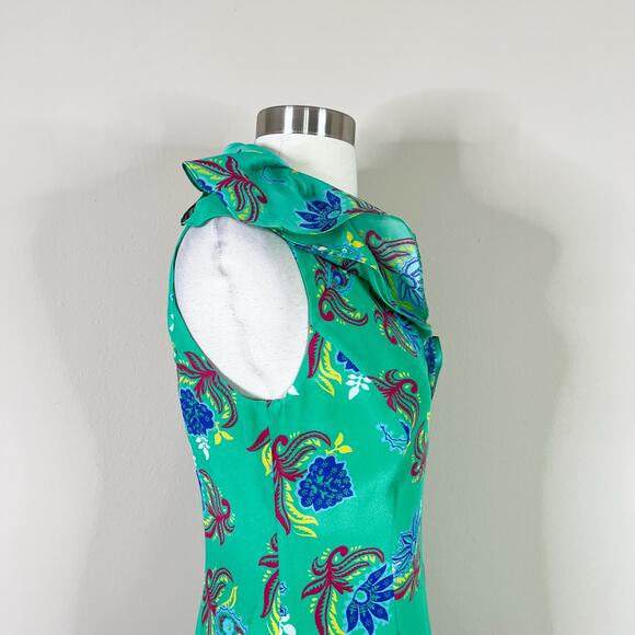 Ralph Lauren | Collection Ashita Silk Purple Label Floral Ruffle Midi Dress 4 - Picture 6 of 12